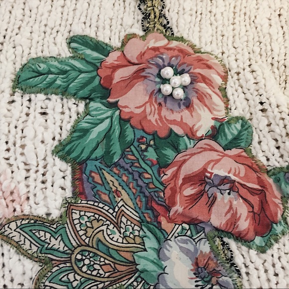 VINTAGE ERIKA ROSE FLORAL SWEATER PINK SZ M EUC - Picture 3 of 7